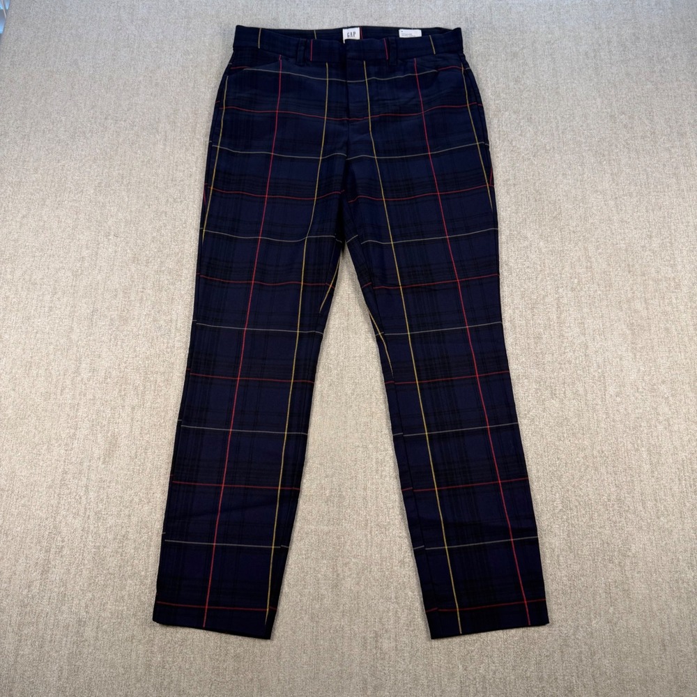 Gap‎ Signature Skinny Ankle Pants Womens 6 Blue Plaid Stretch Trousers